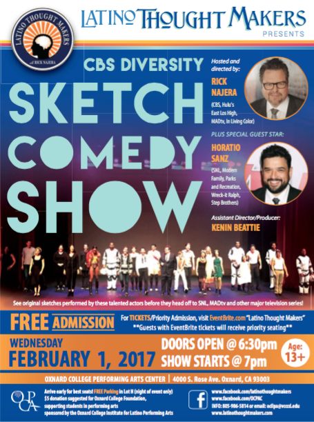 SNL’s Horatio Sanz Joins Rick Najera’s Latino Thought Makers Feb 1st @ Oxnard College